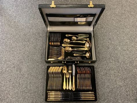 Sbs besteck vergoldet günstig kaufen ebay. SBS Besteck vergoldet im Koffer - SBS Solingen - 72 piezas ...
