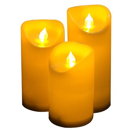 Candle Choice 3 Pcs Outdoor Flameless Candles With Timer Led Pillar