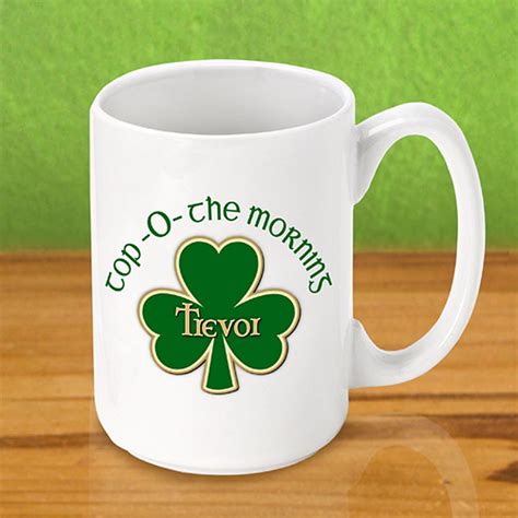 Personalized Irish Coffee Mug Top O The Morning At
