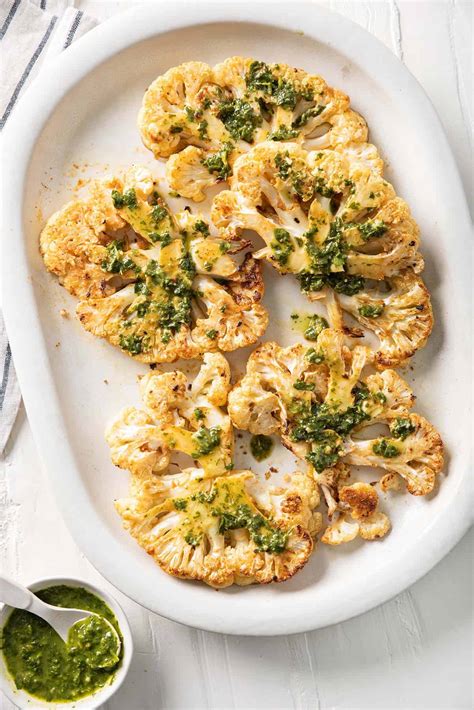 Roasted Cauliflower Steaks Side Dish Recipe Feelgoodfoodie