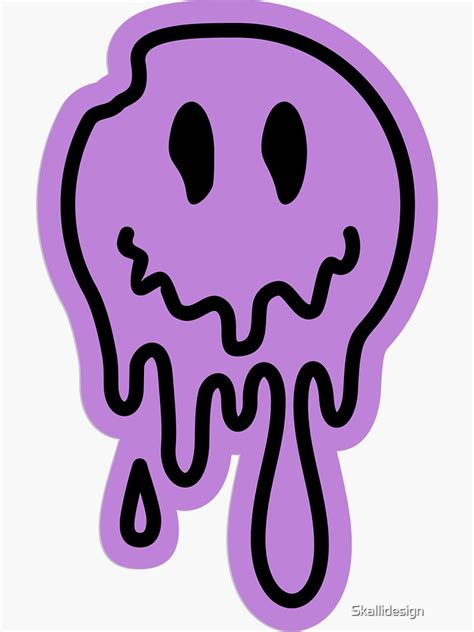 Purple Melting Smiling Face Sticker By Skallidesign Redbubble