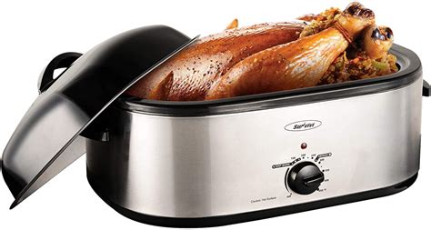 20 Quart Roaster Oven With High Dome Self Basting Lid And Removable Pan