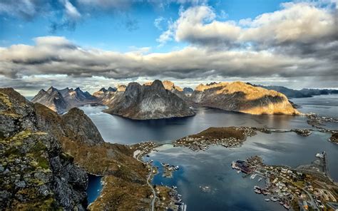 Fondos De Pantalla 2560x1601 Noruega Islas Lofoten Montañas Cielo Nube