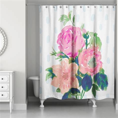 Designs Direct Watercolor Floral Bouquet Shower Curtain Bed Bath