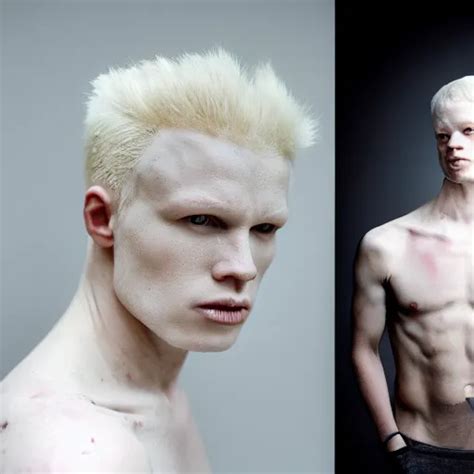 Color Portrait Of An Albino Male Model By Emmanuel Stable Diffusion