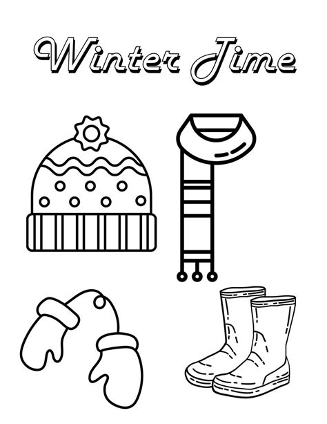 Winter Time Coloring Sheet Pdf Printable Etsy