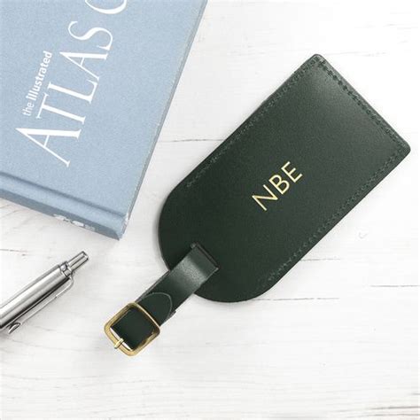 Luxury Personalized Leather Luggage Tag With Gold Buckle