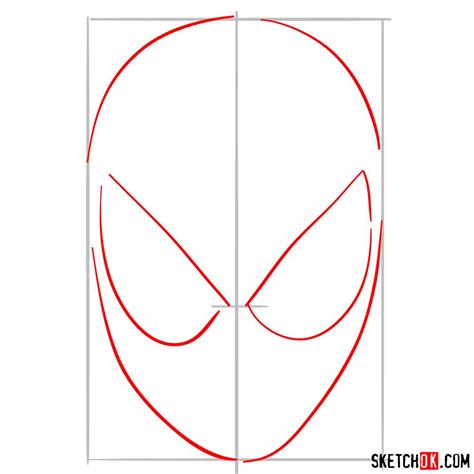 How To Draw Spider Man Mask Sketchok Easy Drawing Guides