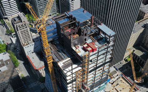 Engineers Ground Rebar Climbing Formwork In Tower Core Ascent