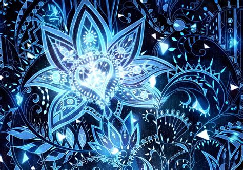 Blue Flower Stars Luminos Manga Sakimori Abstract Sky Fantasy