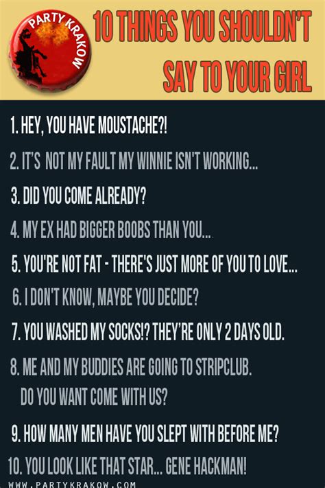 Ten Things You Shouldnt Say To Your Girlfriend Funny Pictures Photo