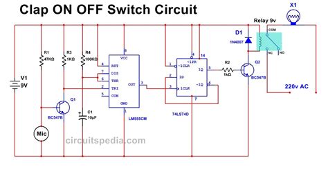 Two way switched lighting circuits 1. Clap Switch Circuit Diagram Using 555 and 74LS74 | Clap ON Clap OFF