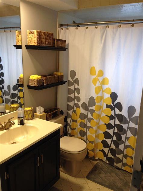 Grey And Yellow Bathroom Accessories