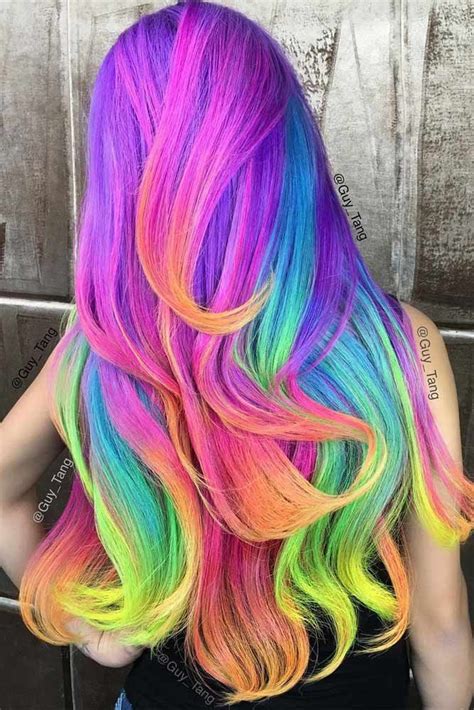 33 Colorful Ombre Hair Ideas To Inspire You This Summer Радужные