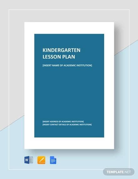 Kindergarten Lesson Plan Template 9 Free Word Documents Download