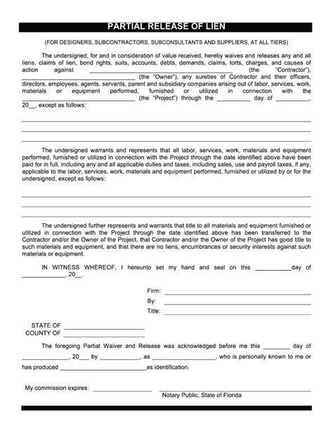 Partial Waiver Of Lien Form Fill And Sign Printable Template Online