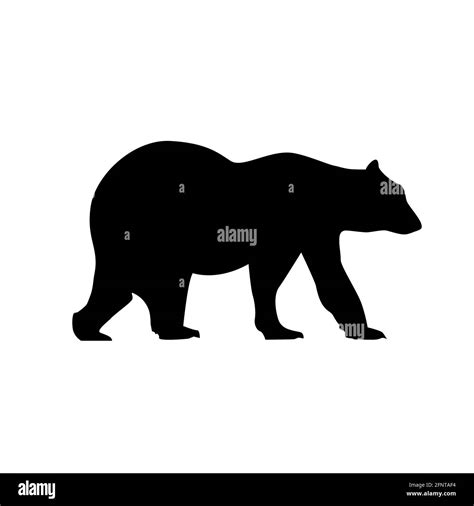 Bear Silhouette Vector Grizzly Icon Black Polar Grizzly Illustration