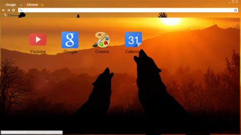 Wolves Howling Into The Sunset Chrome Theme Themebeta