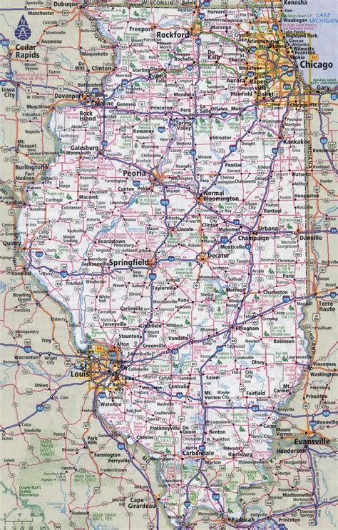 Large Detailed Roads And Highways Map Of Illinois State With Cities Sexiezpicz Web Porn