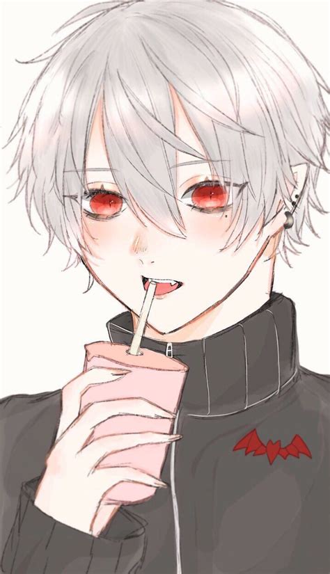 White Hair Red Eyes Anime Boy I Don T Know Maybe I Should Make A Poll In It