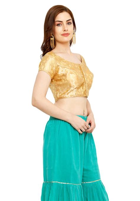 Gold Brocade Brocade Stitched Blouse Om Clothing 2832478