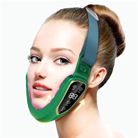 facial lifting device led photon therapy facial slimming vibration massager double chin v shaped