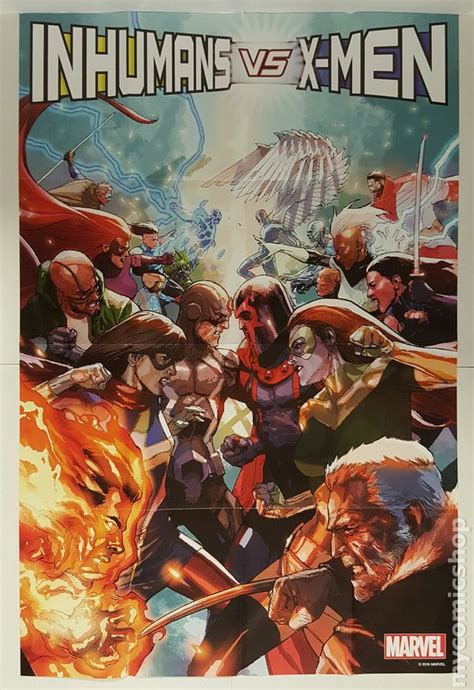 Ivx Poster By Yu Leinil 2016 Marvel Inhumans Vs X Men Comic Books