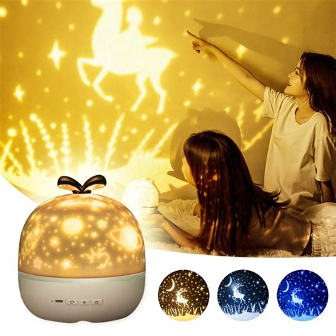 360 Degree Romantic Atmosphere Projection Night Light Projection Lamp Rotating Star Projection