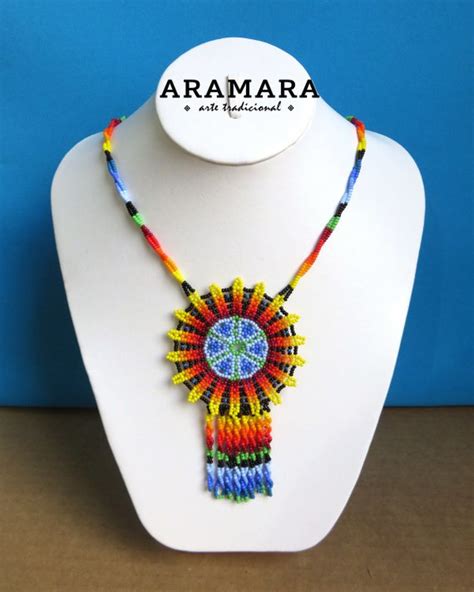 Native american necklace, Huichol beadwork, Huichol ...