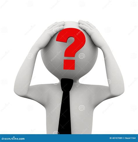 3d Man Question Mark Face Stock Illustration Illustration Of
