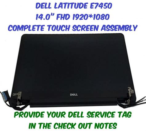 Dell Latitude E7450 140 Lcd Fhd Touch Screen Complete Assembly 2d73t