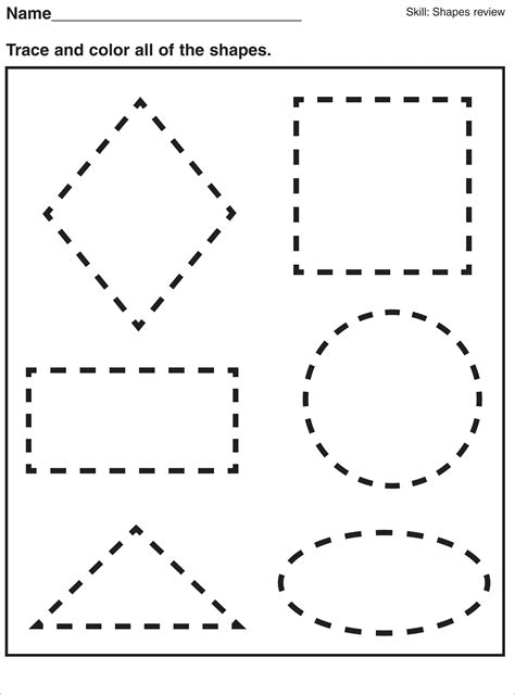 Pre k shapes worksheets