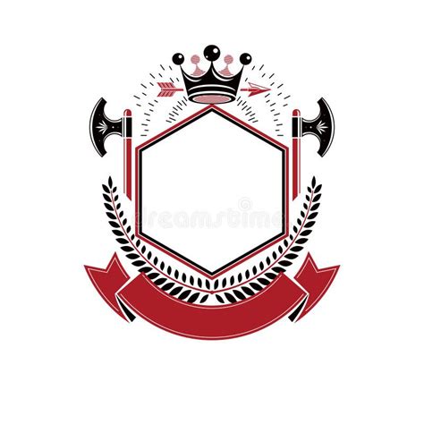 Graphic Emblem Made With Royal Crown Element Different Armory A Stock