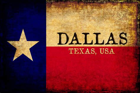 Dallas Texas State Flag Typographic Digital Art By Karl Jones Fine
