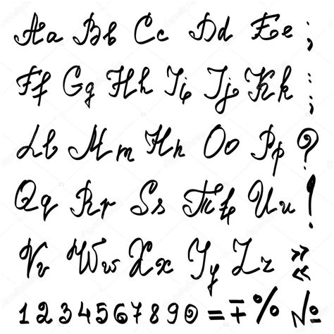 Vektor Riktiga Hand Kalligrafiska Alfabetet — Stock Vektor © Lyusjen