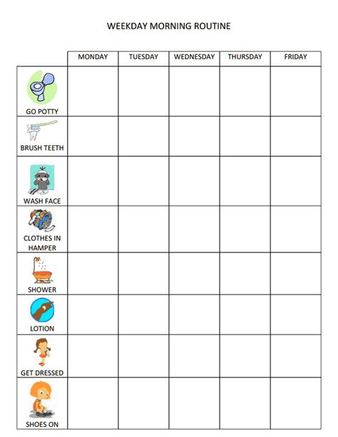 Morning Routine Chart Routine Chart Morning Routine