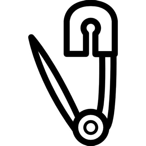 Safety Pin Tool Outline From Side View In Vertical Position Icons