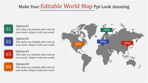 Editable World Map Ppt Slideegg Riset