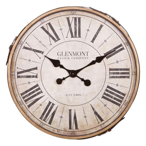 Shop 22 Glenmont Roman Numeral Wall Clock With Leather Strap And