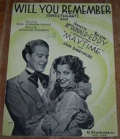 Will You Remember Sweetheart From The Mgm Movie Maytime Starring Jeanette Macdonald And Nelson