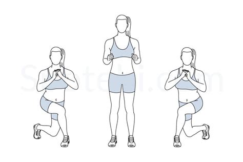 Curtsy Lunge Illustrated Exercise Guide Workout Guide Curtsy Lunge
