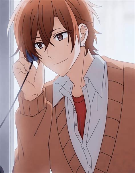 An Anime Character Is Talking On The Phone And Holding His Hand Up To His Ear