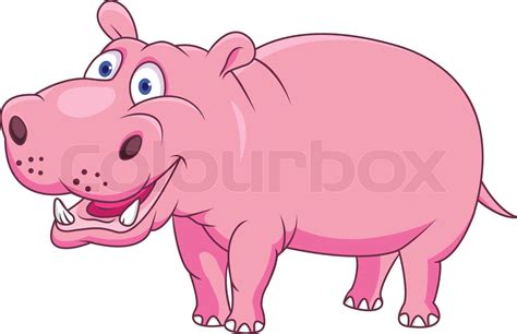 Funny Hippo Cartoon Stock Vector Colourbox