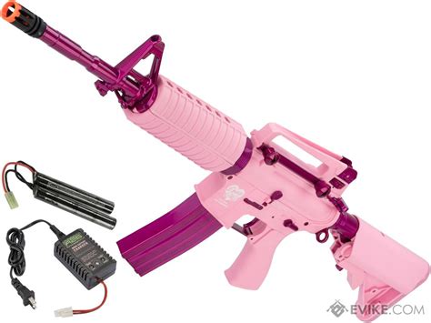 Gandg M4 Carbine Femme Fatale Special Edition M4 Combat Machine Airsoft Aeg Rifle Package Pink