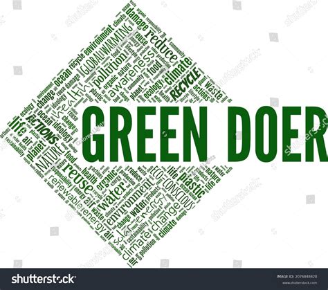 Green Doer Vector Illustration Word Cloud Stock Vector Royalty Free