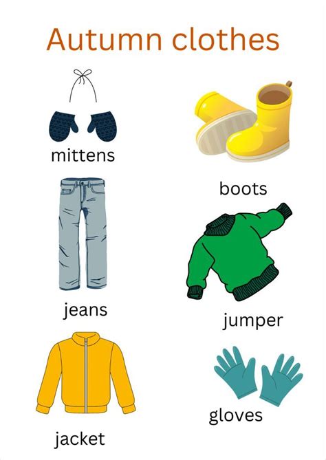 Stylish Autumn Clothes Vocabulary