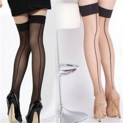 Wholesale Nylon Stockings Womens Sexy Perspective Striped Stockings Lady Thigh High Pantyhose