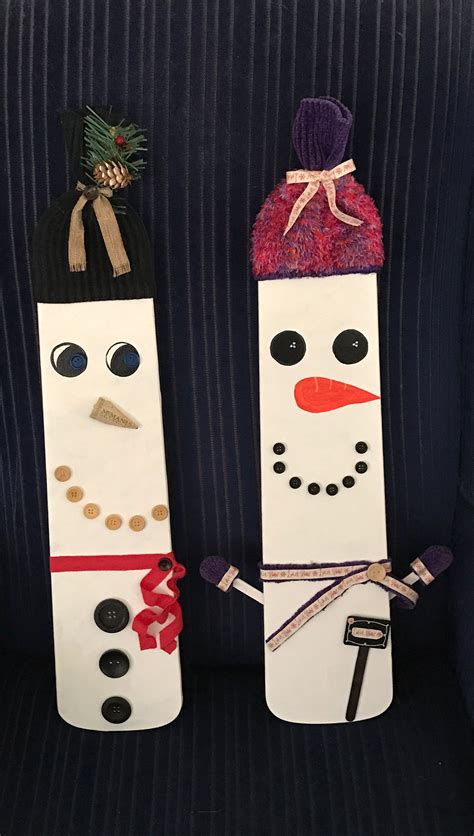 Repurposed Ceiling Fan Blade Mr And Mrs Snowman Ceiling Fan Crafts