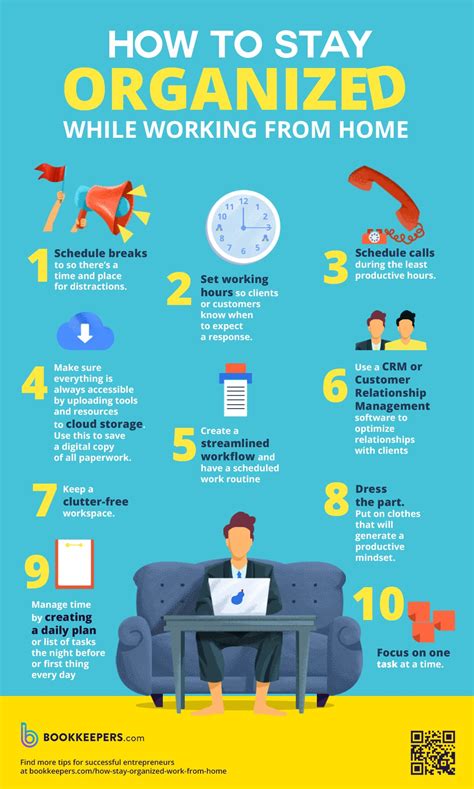 How To Stay Organized While Working From Home 11 Ways Infographic