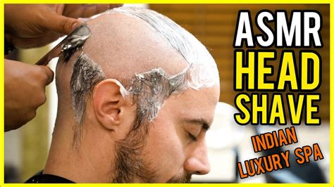 Asmr Head Shave Indian Luxury Spa Shaving Sounds Youtube